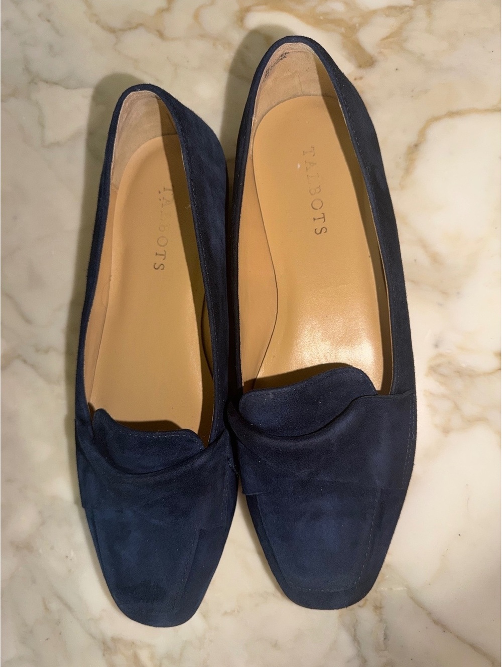 Talbots Navy Blue Suede Loafers Women's Size 8